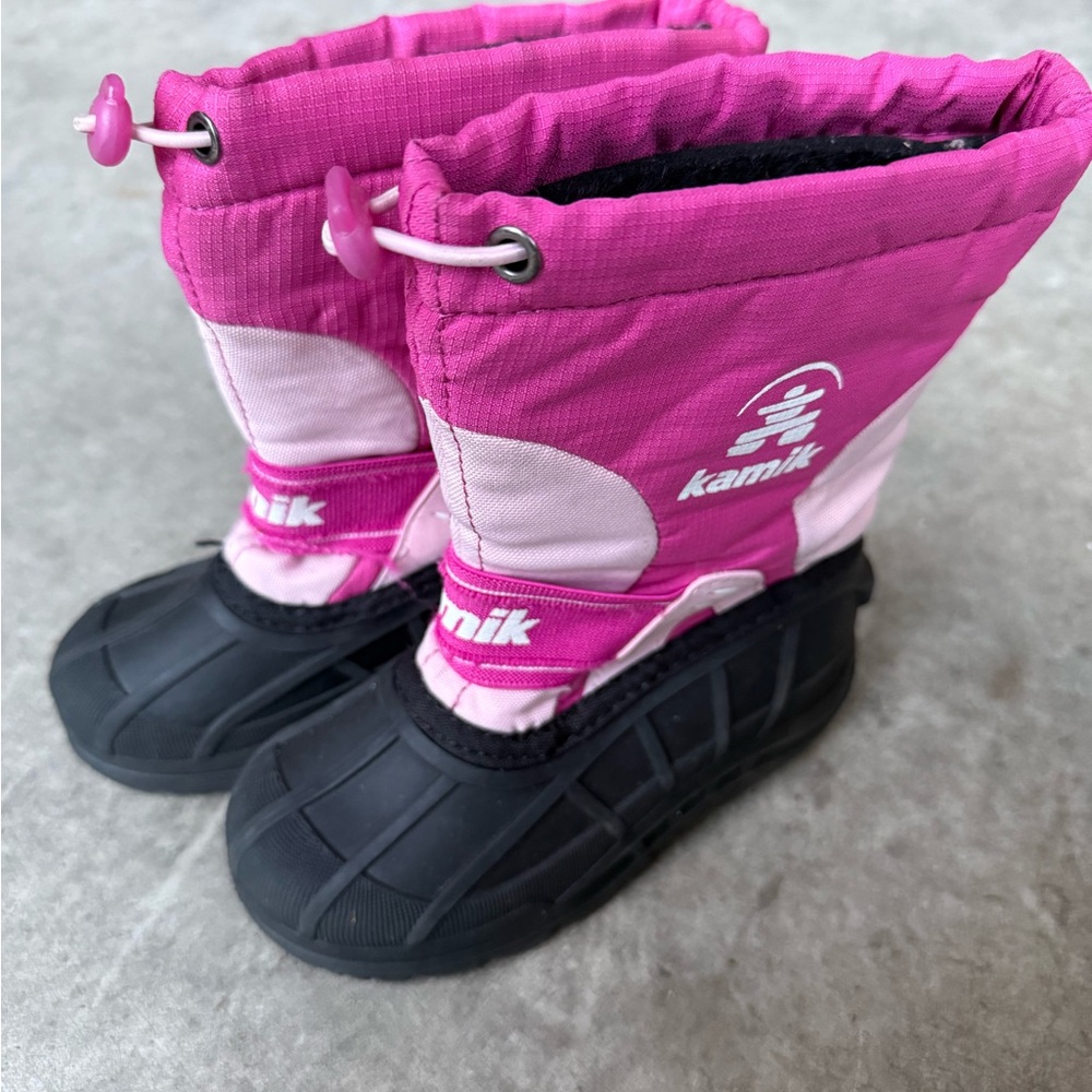 Kamik Black and Pink Winter Footwear